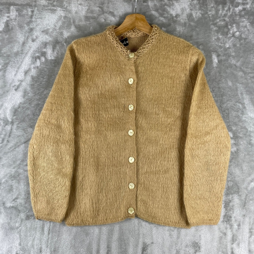 True Vintage 1960s Mohair Cardigan Womens Small Jane Irwill Grunge Shaggy USA